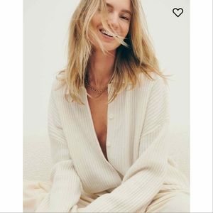 NWT Reformation Fantino Cashmere Cardigan Sweater Off White (Gossamer)